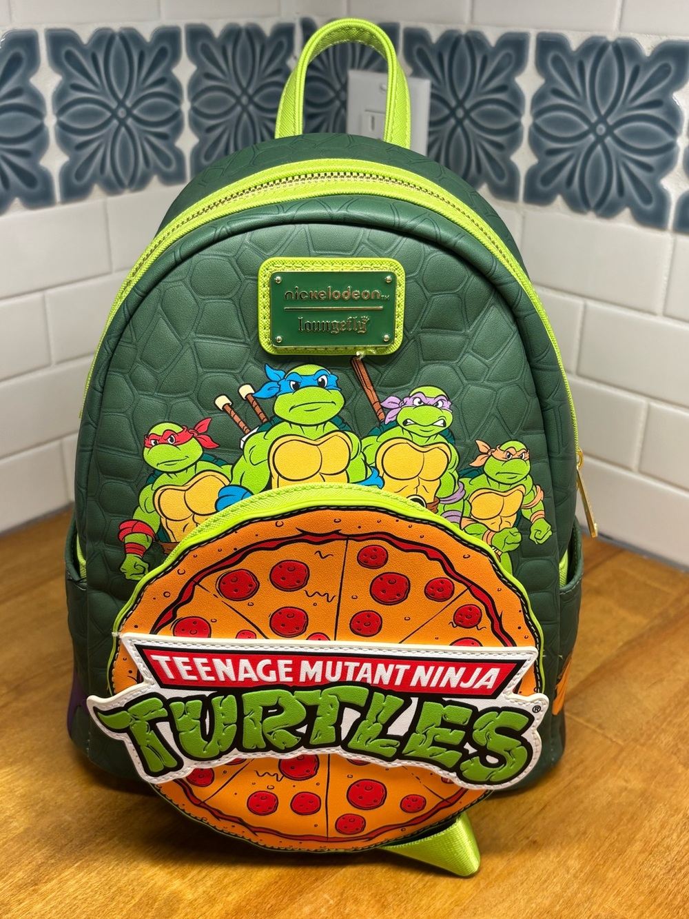 Loungefly TMNT Teenage Mutant Ninja Turtles Retro Pizza Mini Backpack NWT